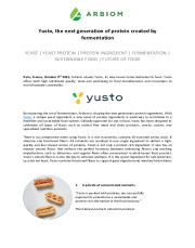 Arbiom launches Yusto, the next generation of protein created by fermentation