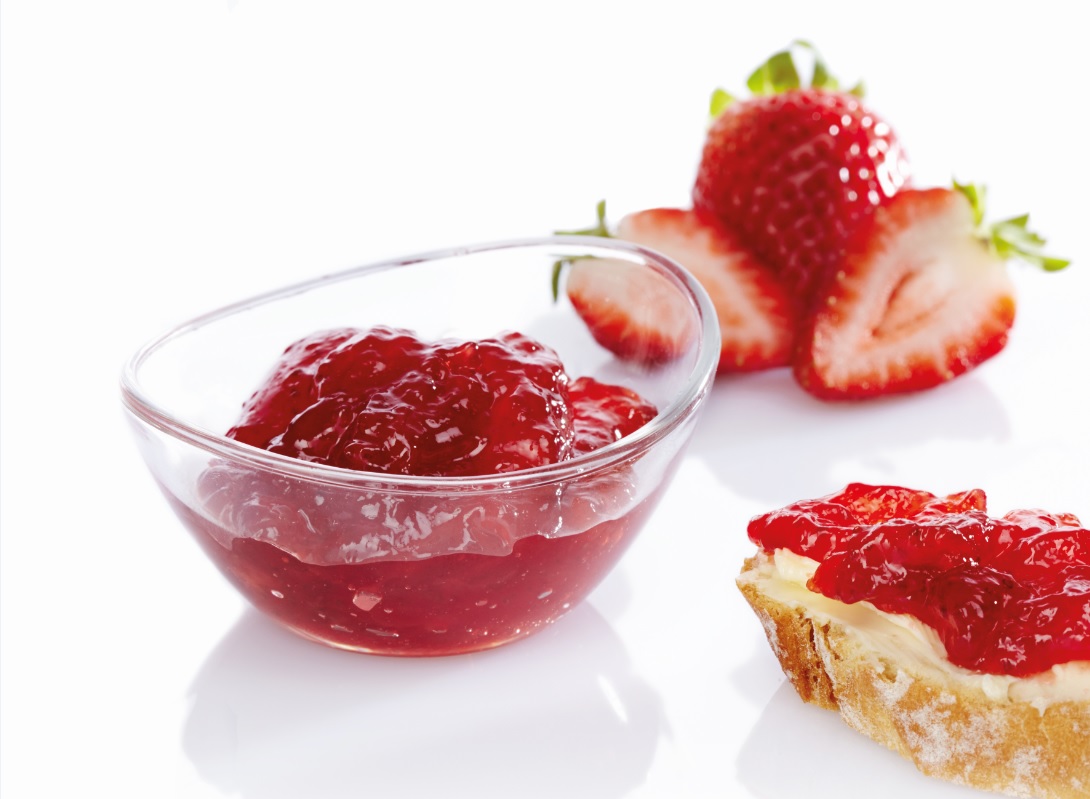 Full mouthfeel and low syneresis in low sugar fruit spreads