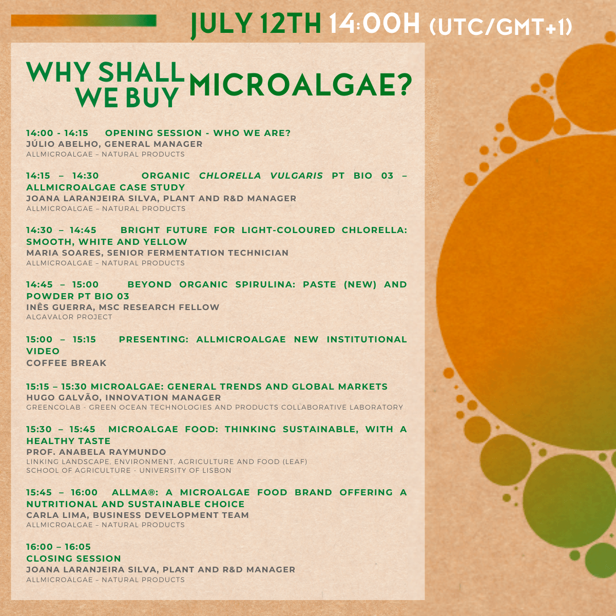 Allmicroalgae organized on July 12th an open international webinar: “Why shall we buy microalgae?”