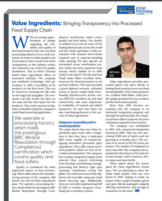 TOP 10 FOOD PROCESSING COMPANIES 2021