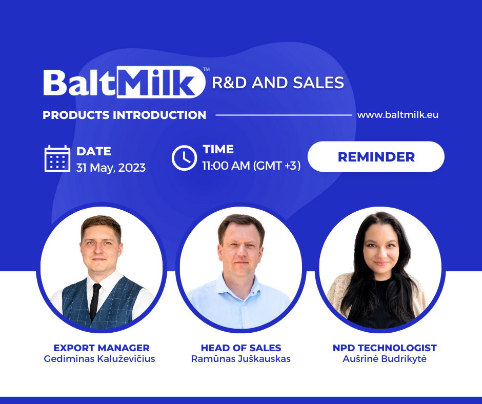 BALTMILK milk protein Company & Products introduction / yogurt webinar