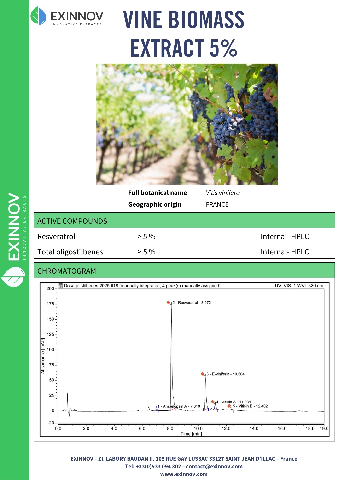Vine extract - Resveratrol & Oligostilbenes