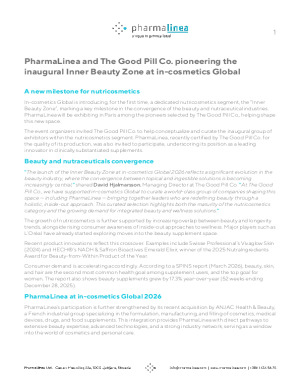 PharmaLinea and The Good Pill Co. pioneering the inaugural Inner Beauty Zone at in-cosmetics Global