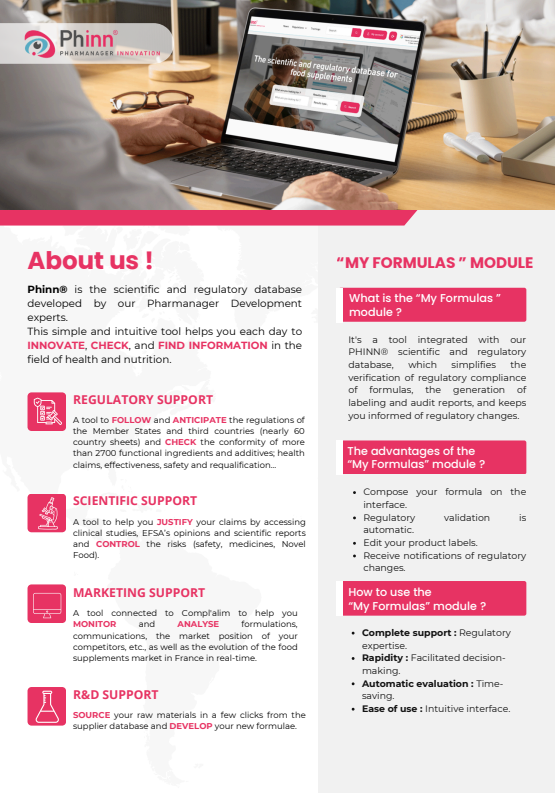 Phinn®: The scientific and regulatory database for food supplements