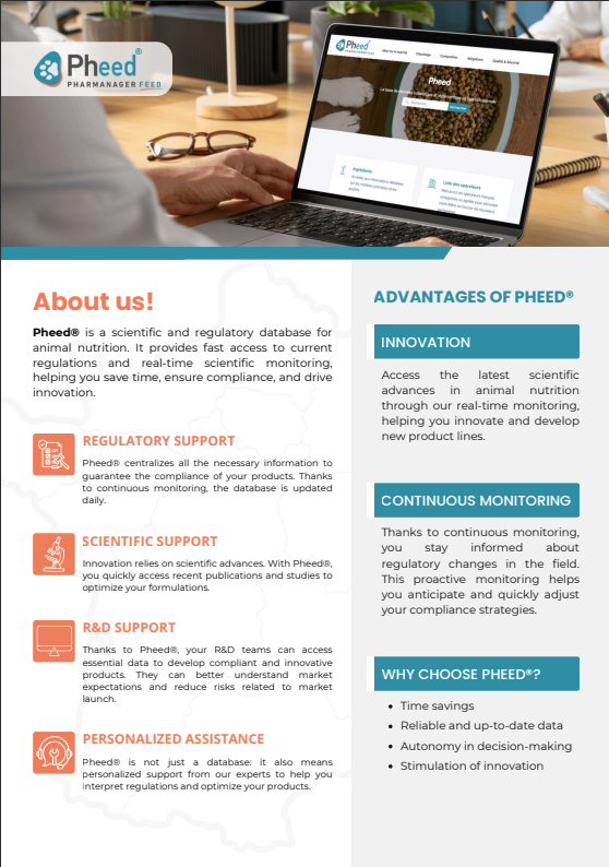 Pheed® : The scientific and regulatory database for animal nutrition