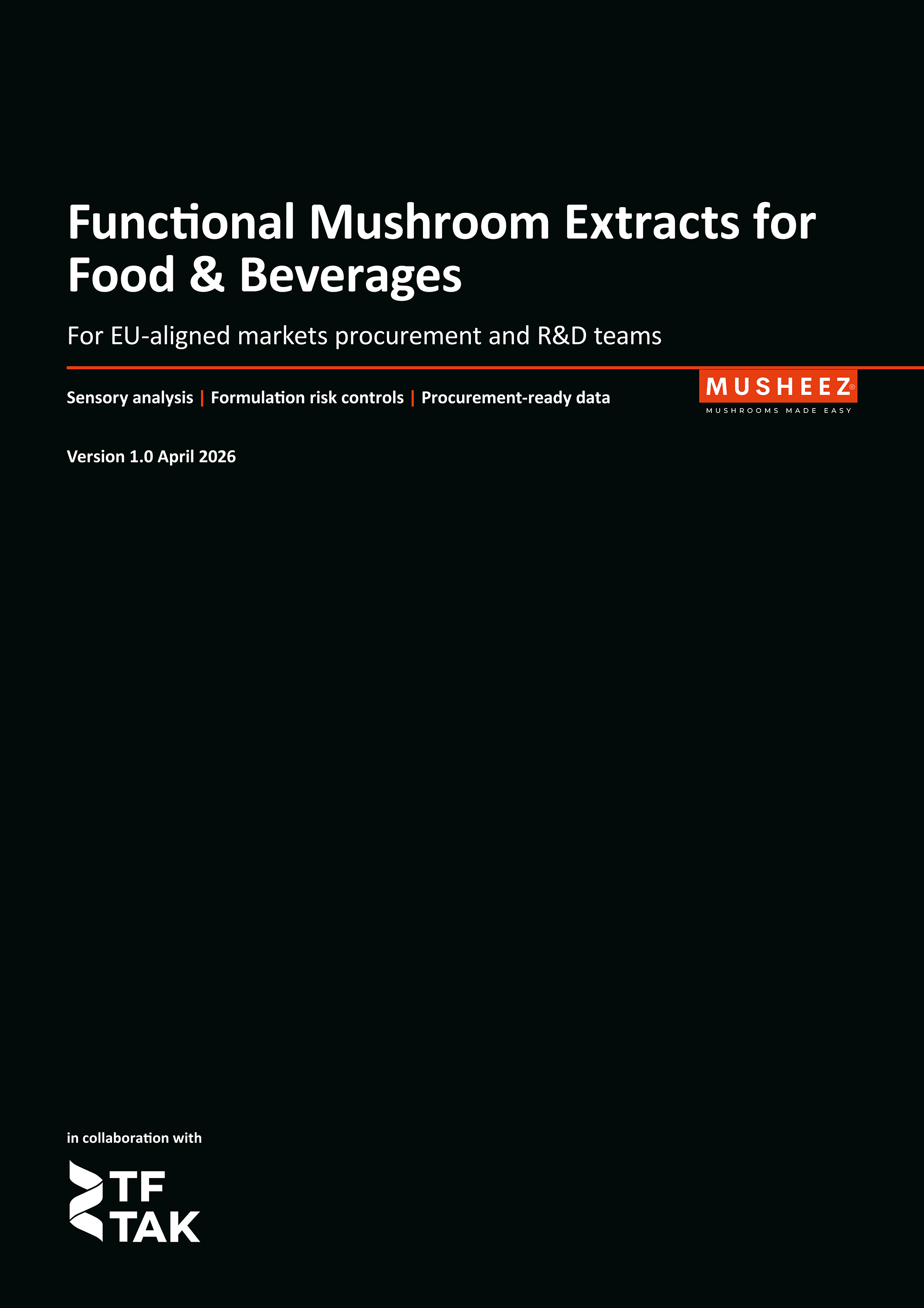 Functional mushroom extracts for food and beverages