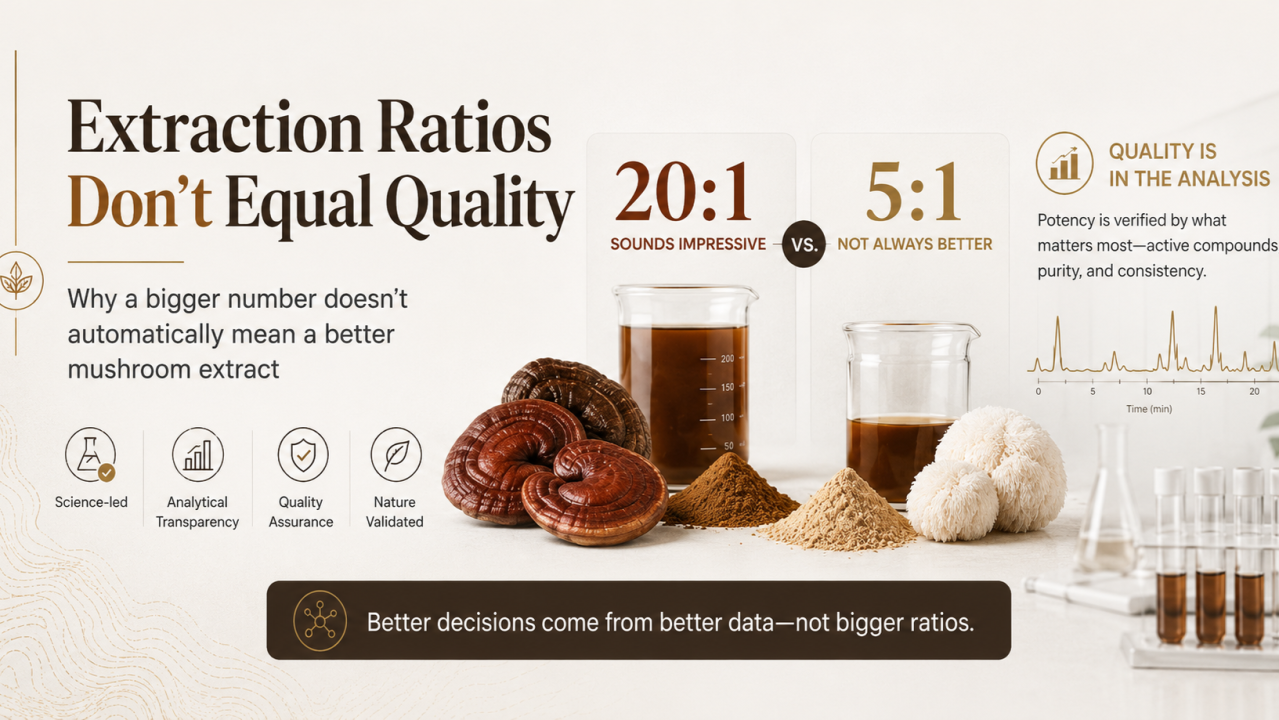Why a 20:1 Mushroom Extract May Not Be Better Than a 5:1