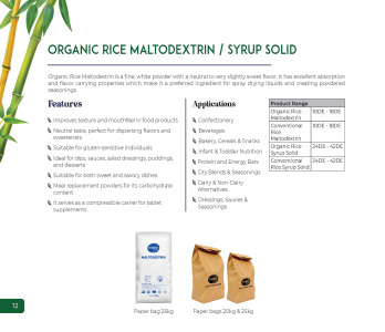 ORGANIC RICE MALTODEXTRIN / SYRUP SOLIDS