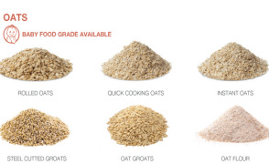 Oat flakes, groats and flour