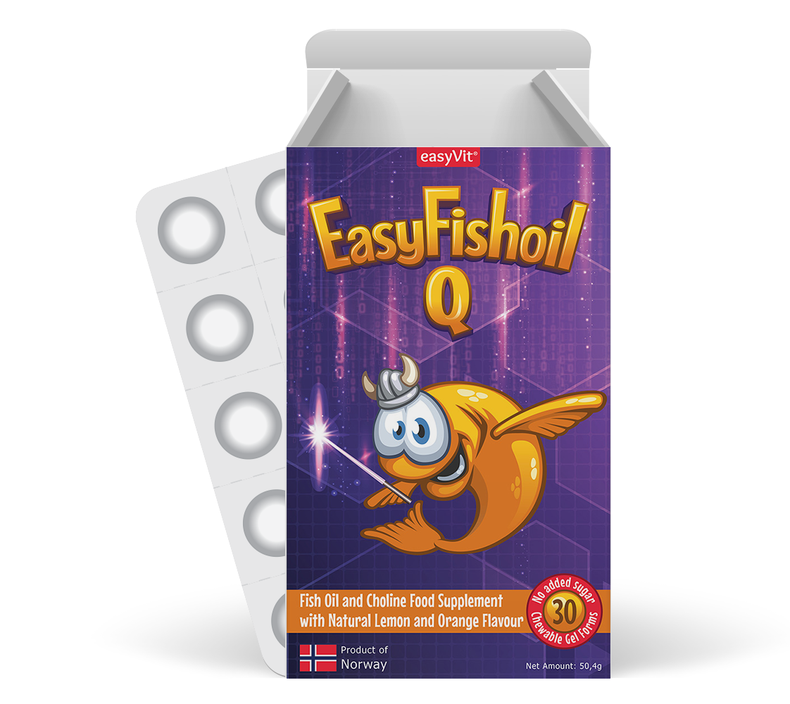 EasyFishoil Q Omega 3, Choline and Vitamins B6, B12, Folic Acid Easyvit Pharmaceuticals BV