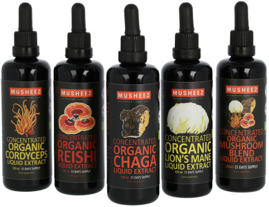 Organic mushroom liquid extracts