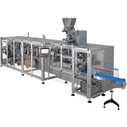 HORIZONTAL PACKAGING MACHINE FOR 3 OR 4 SIDE SEALED SACHET, DOYPACK AND SHAPED SACHETS