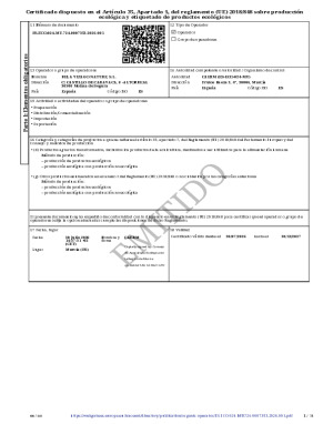 ORGANIC CERTIFICATE