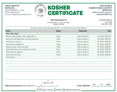 KOSHER CERTIFICATE