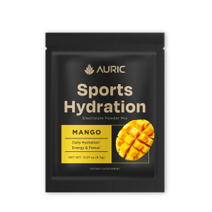 Auric Sports Hydration Electrolyte Powder Mix – Mango | Daily Hydration & Energy Boost
