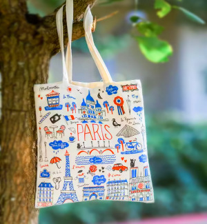 eco sustainable recycled cotton shopping bag with full color printing