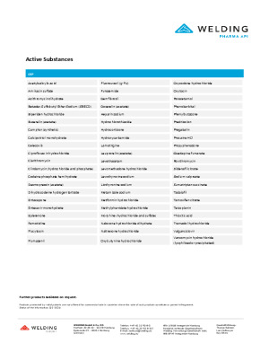 WELDING Pharma API - product list