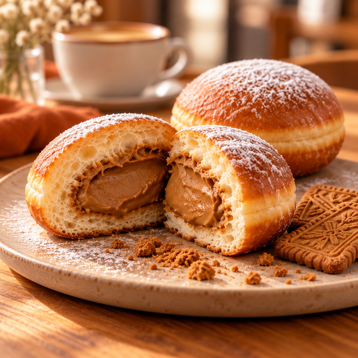 Speculoos-filled doughnut
