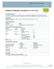 23327 Organic rendered chicken fat type H AR
