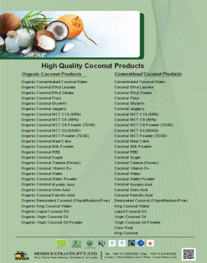 Organic and Conventional Coconut Products
