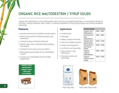 ORGANIC RICE MALTODEXTRIN / SYRUP SOLIDS