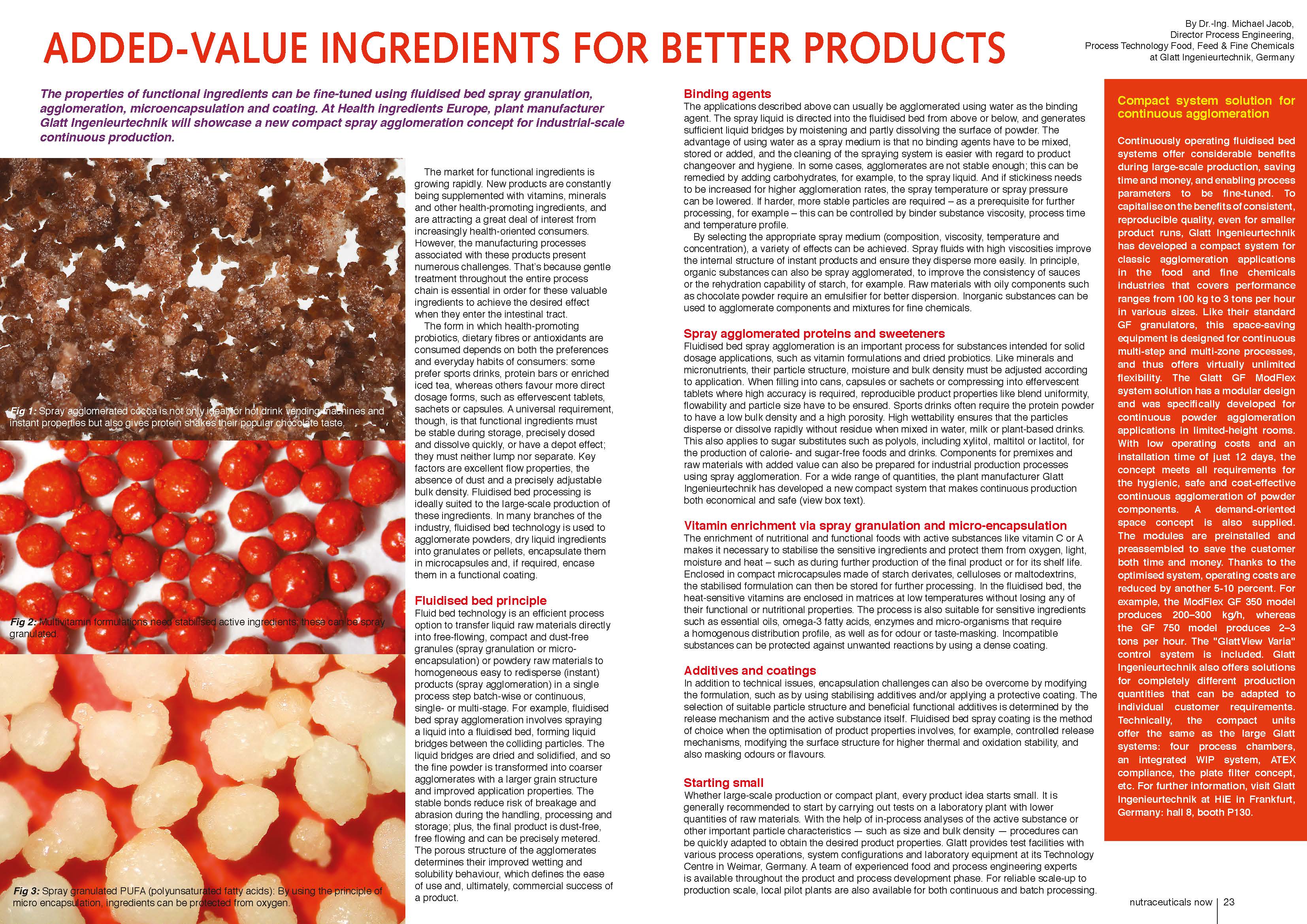 Added-value ingredients for better products