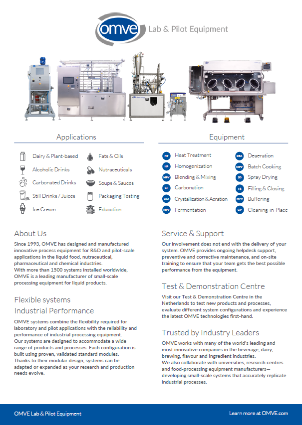 OMVE Lab & Pilot Equipment Overview