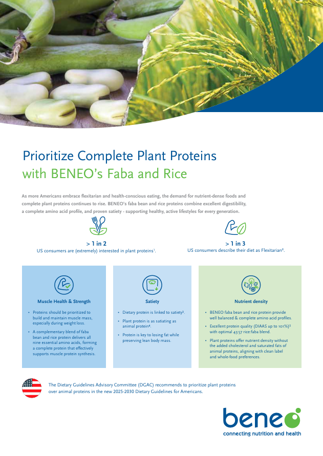 Prioritize complete plant proteins with faba bean and rice solutions