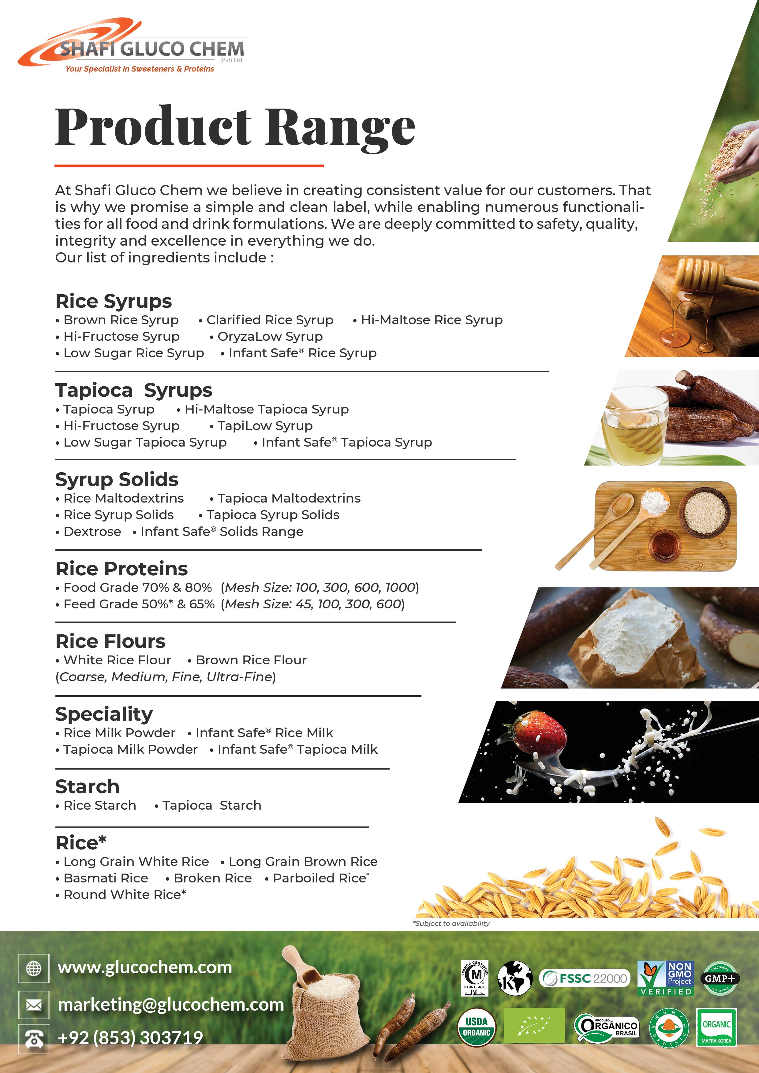 Shafi Gluco Chem - Product Portfolio