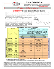Edicol Food Grade Guar Gum Product Range