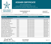 Ecuadorian Rainforest Kosher Certification