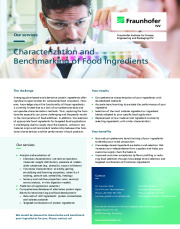 Fraunhofer IVV: Characterization and Benchmarking of Food Ingredients