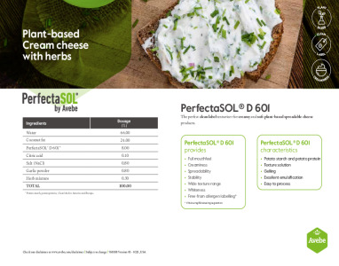 PerfectaSOL® D 601 Plant-based cream cheese with herbs
