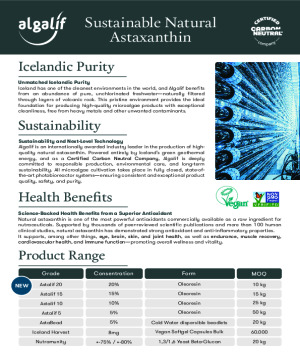 Algalíf Product Portfolio | Sustainable Astaxanthin & Innovation