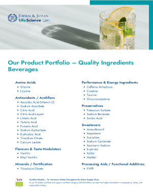 Our Product Portfolio – One Pager - Beverages