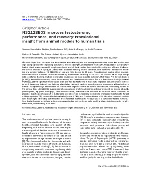 NS2128E03 improves testosterone, performance, and recovery: translational insight from animal models to human trials