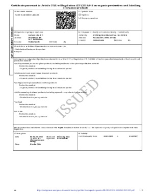 EU Organic certificate