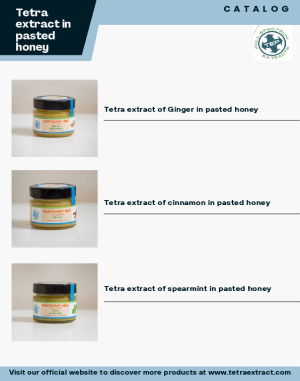 Product catalogue of Tetra extracts of herbs and spices in pasted honey