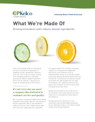 What We’re Made Of - Driving innovation with nature-based ingredients