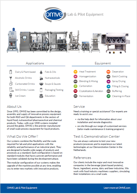 OMVE Lab & Pilot Equipment Overview